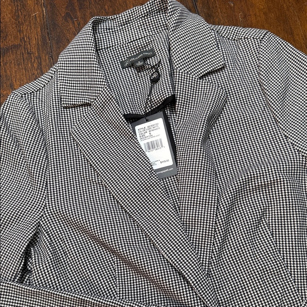 New Adrianna Palell Black and White  long Blazer